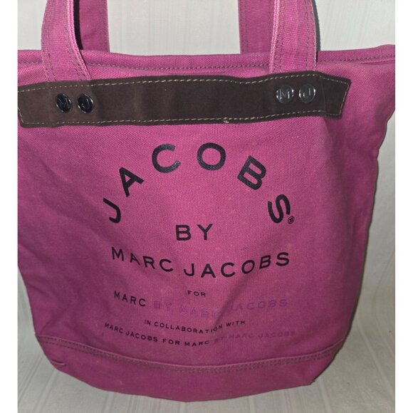 Jacobs by Marc Jacobs  Canvas Shoulder Tote Bag w/ Brown Suede Trim - Picture 2 of 9